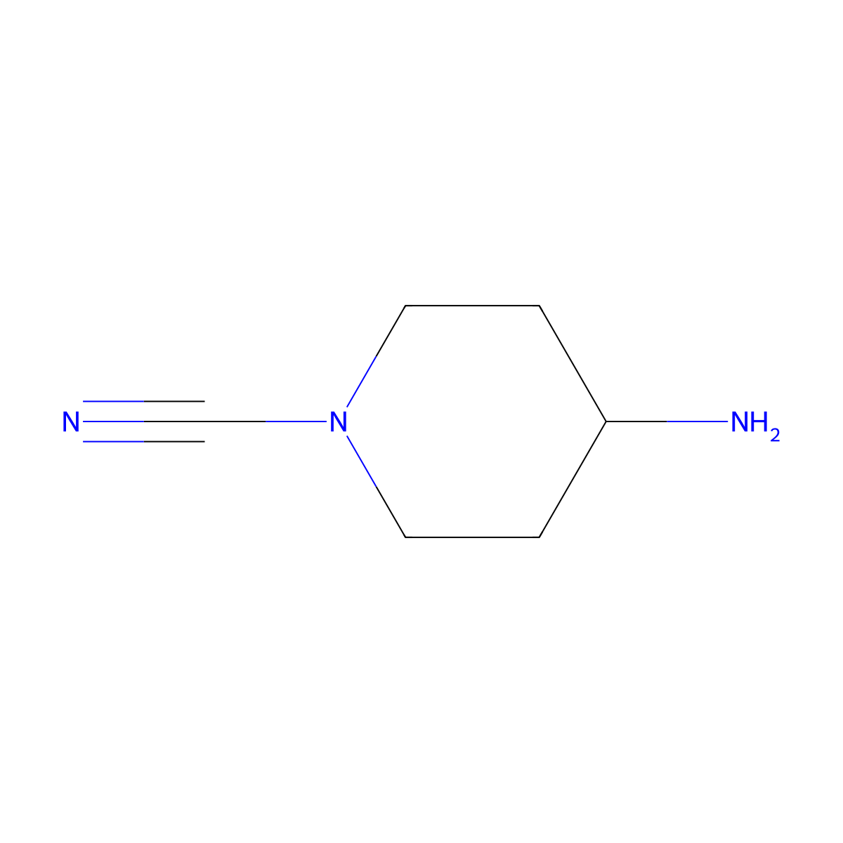 4-Aminopiperidine-1-carbonitrile molecular structure, CAS 1784278-77-8