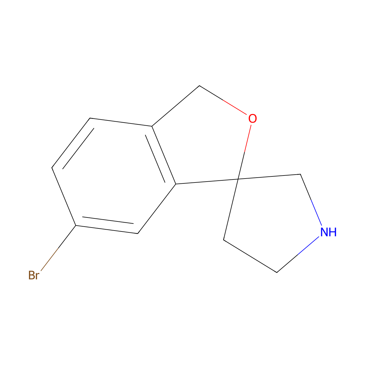 6-bromo-3H-spiro[2-benzofuran-1,3'-pyrrolidine] molecular structure, CAS 1784282-08-1