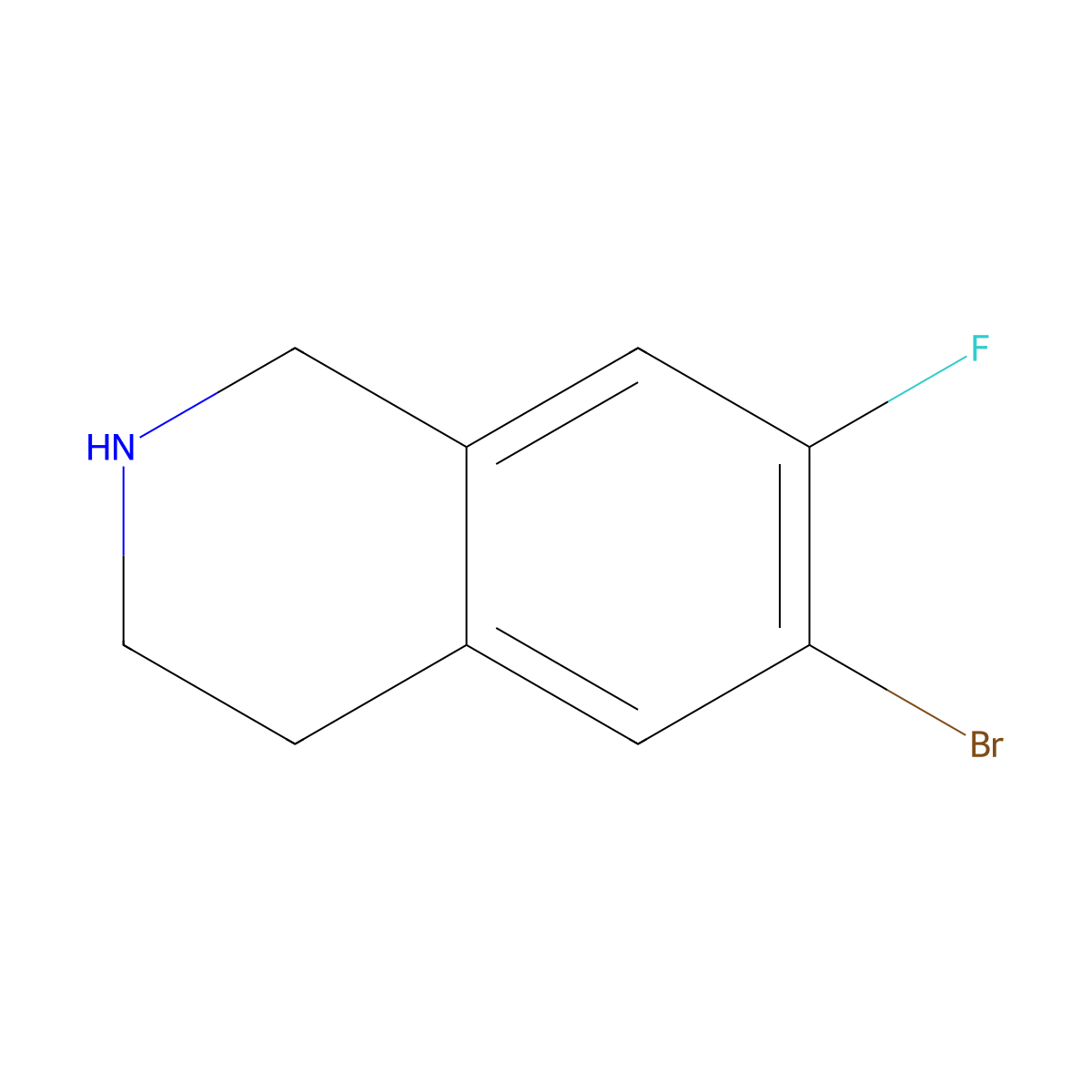 6-Bromo-7-fluoro-1,2,3,4-tetrahydroisoquinoline molecular structure, CAS 1784283-25-5