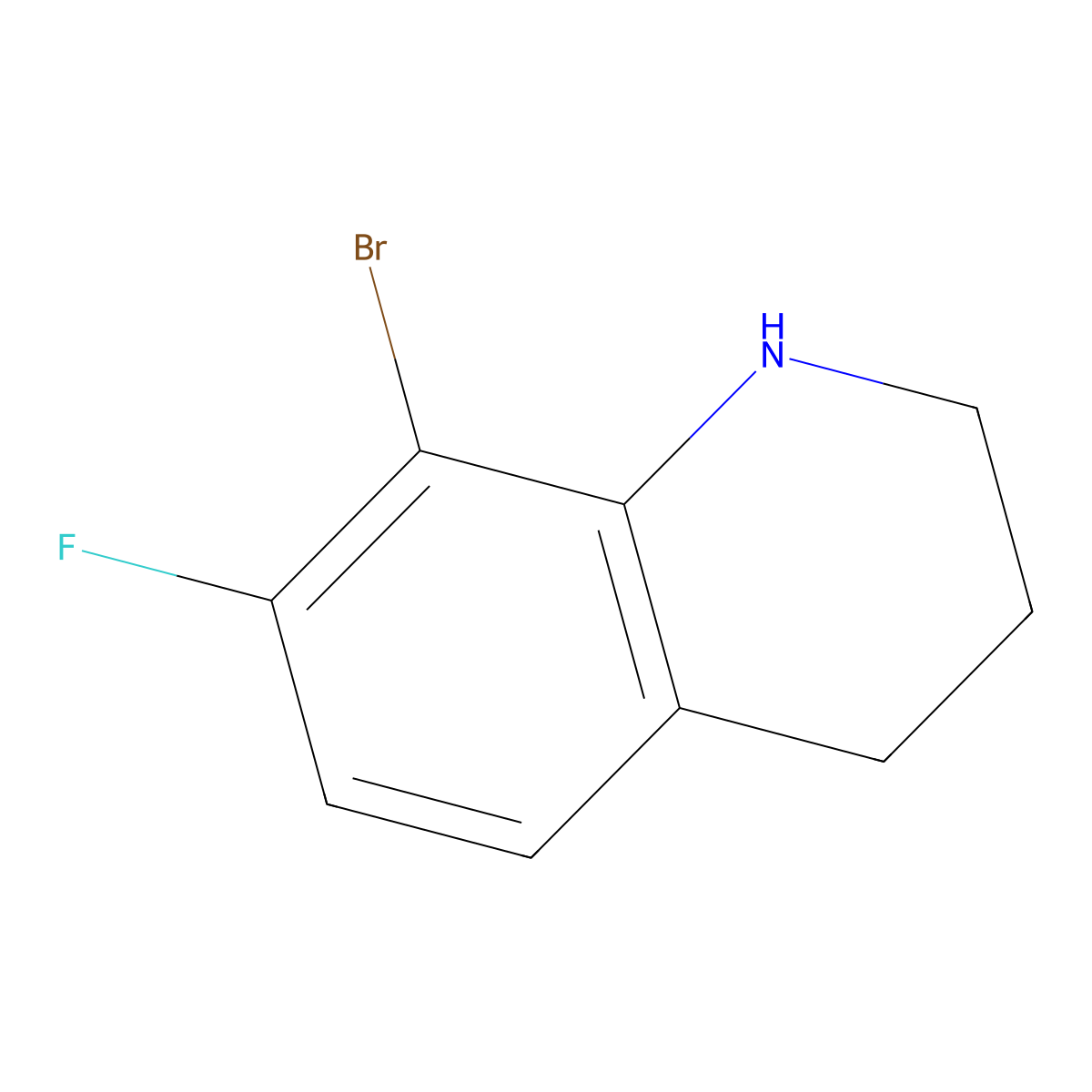 8-Bromo-7-fluoro-1,2,3,4-tetrahydroquinoline molecular structure, CAS 1784283-30-2