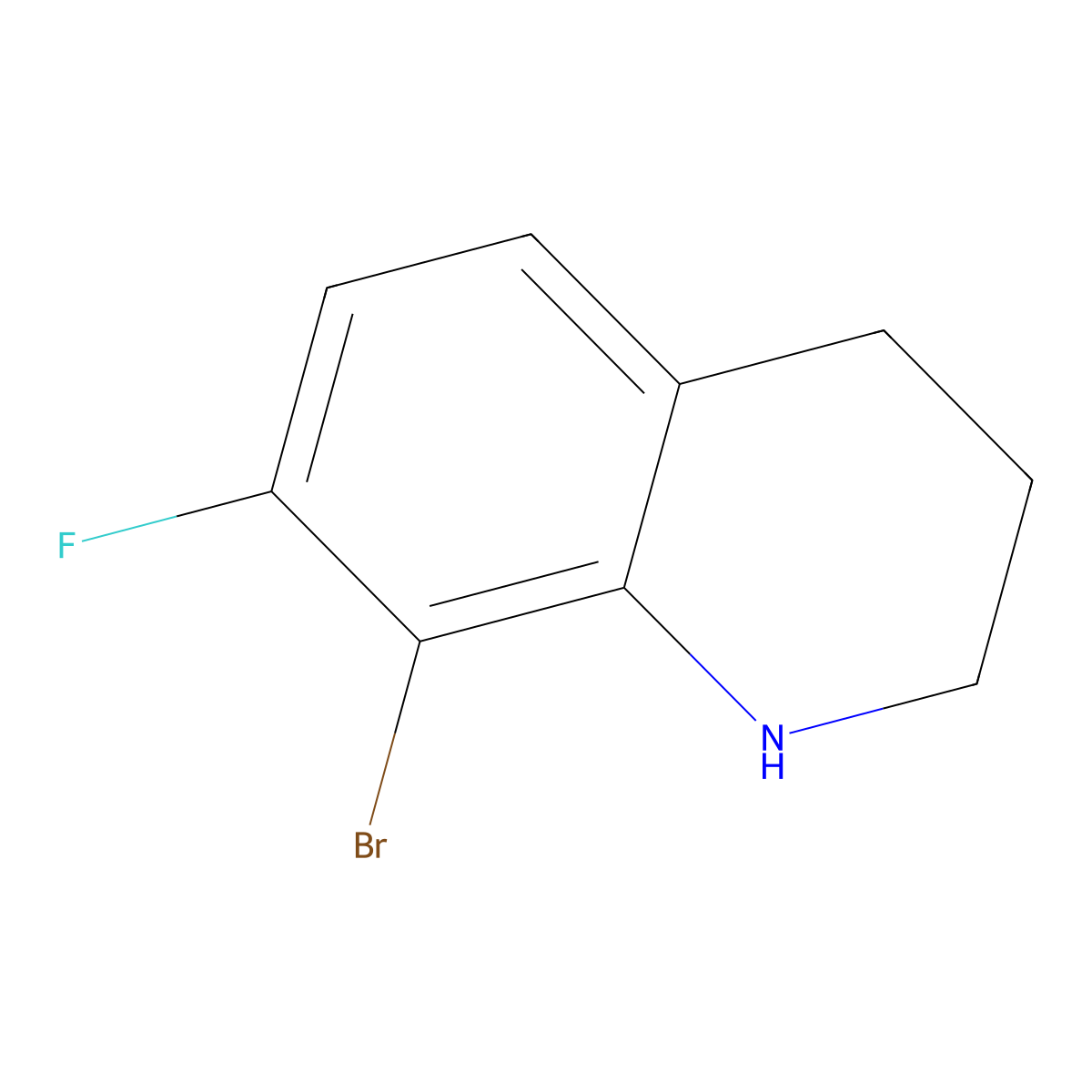 8-Bromo-7-fluoro-1,2,3,4-tetrahydroquinoline molecular structure, CAS 1784283-30-2