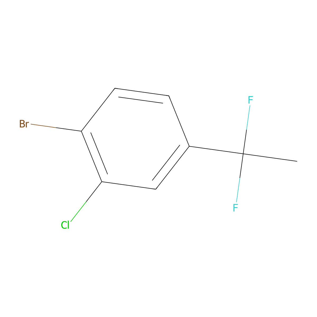 1-Bromo-2-chloro-4-(1,1-difluoroethyl)benzene molecular structure, CAS 1784285-98-8