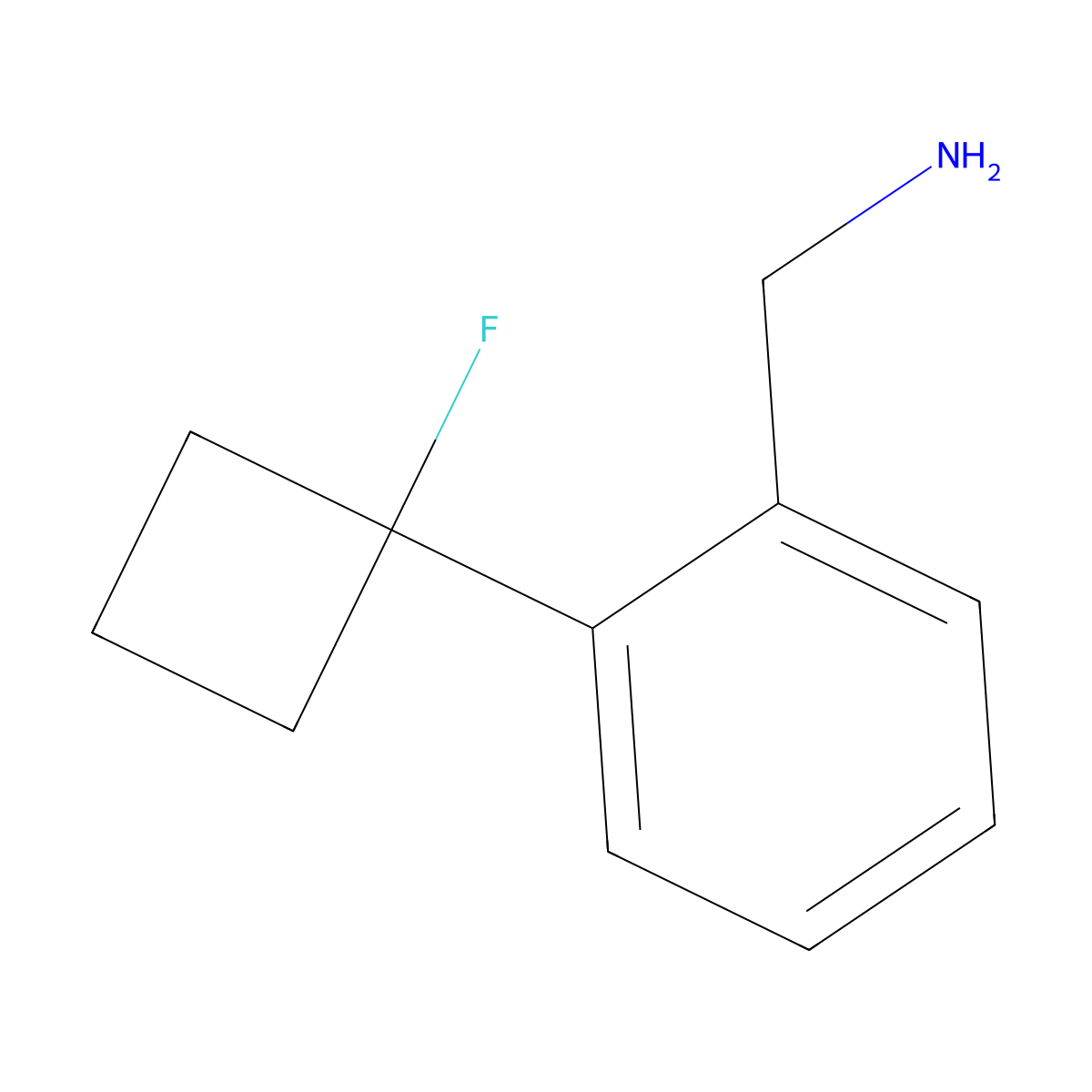[2-(1-Fluorocyclobutyl)phenyl]methanamine molecular structure, CAS 1784286-21-0