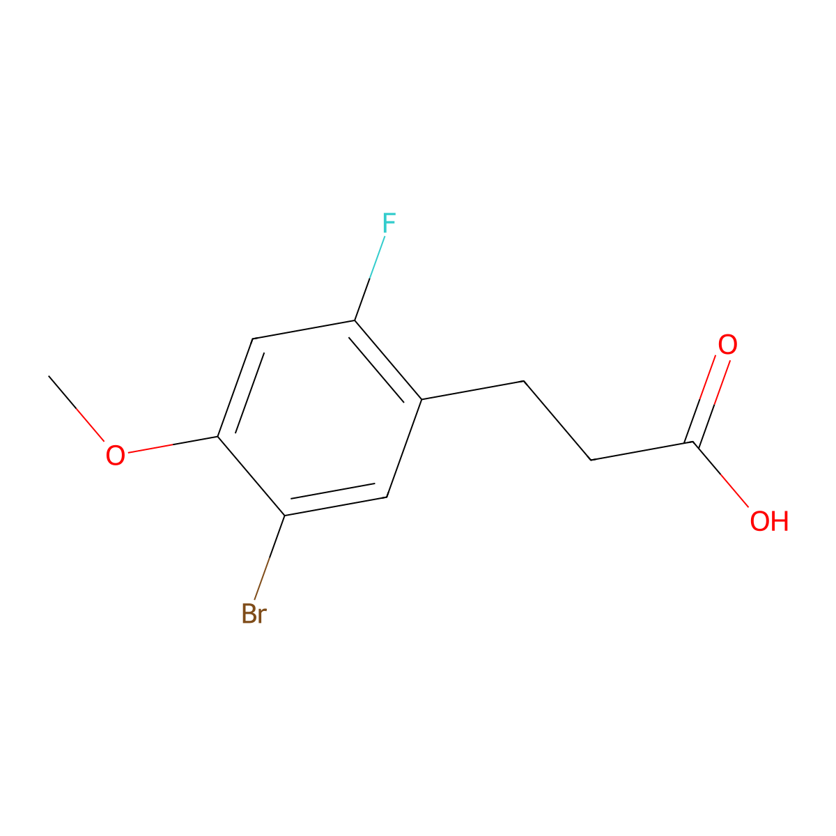 3-(5-Bromo-2-fluoro-4-methoxy-phenyl)-propionic acid molecular structure, CAS 1784287-53-1
