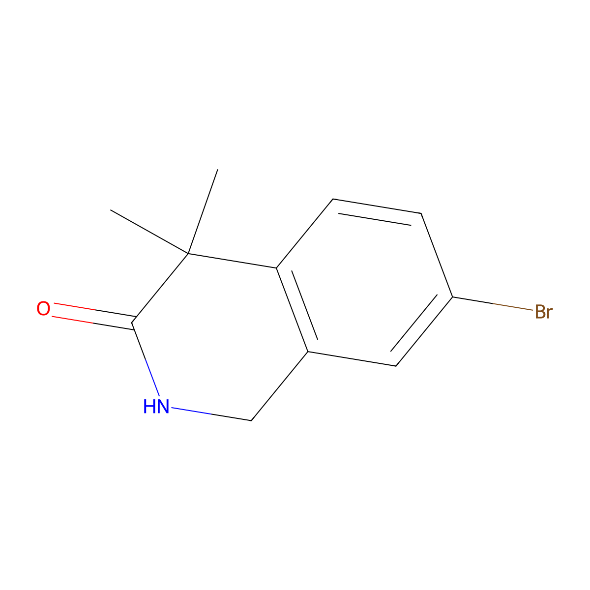 7-Bromo-4,4-dimethyl-1,2-dihydroisoquinolin-3(4H)-one molecular structure, CAS 1784289-03-7