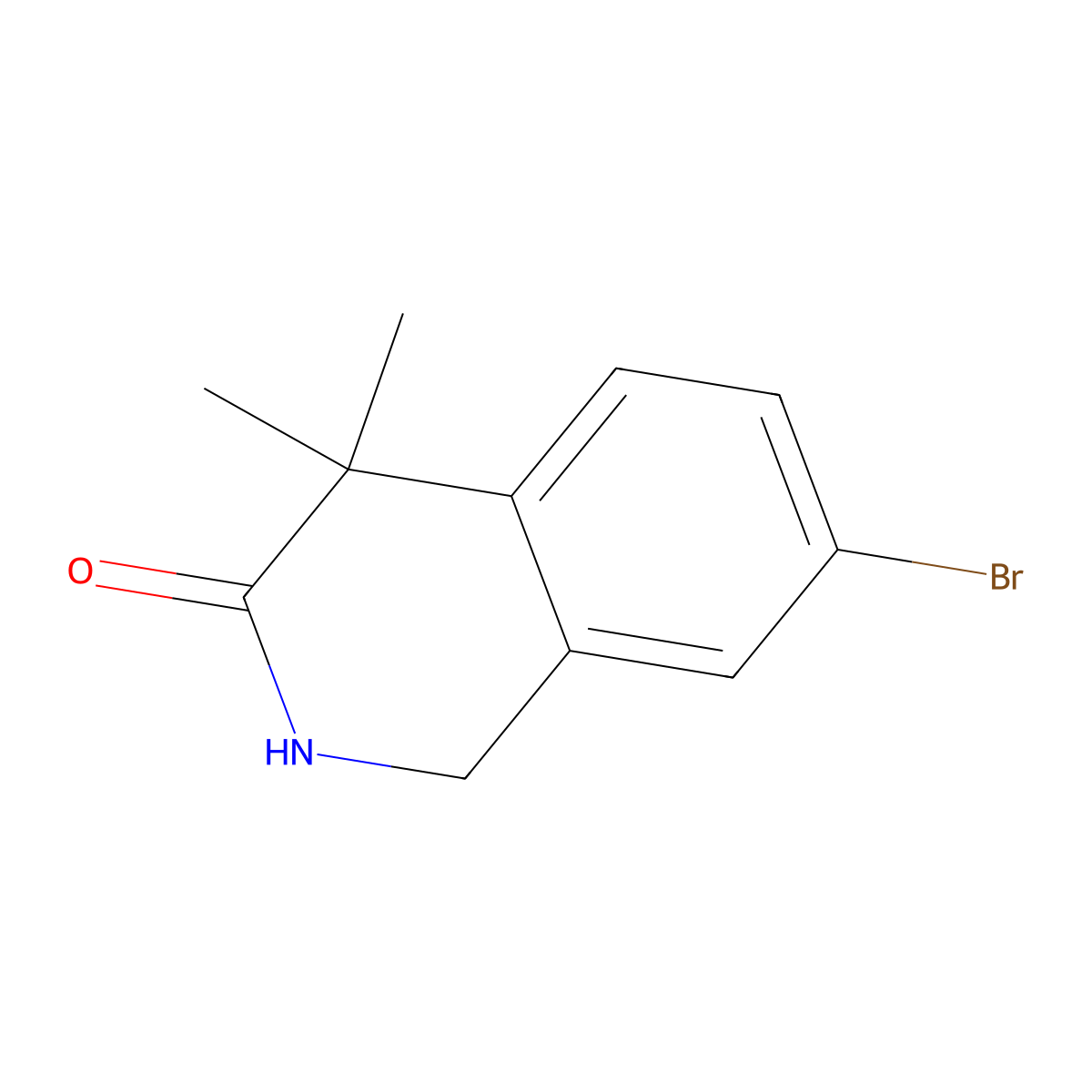 7-Bromo-4,4-dimethyl-1,2-dihydroisoquinolin-3(4H)-one molecular structure, CAS 1784289-03-7
