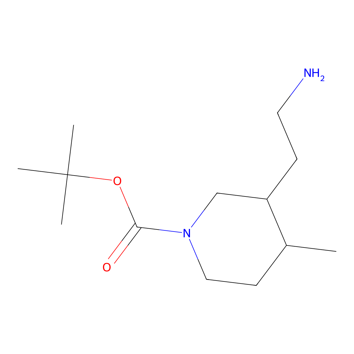 tert-Butyl 3-(2-aminoethyl)-4-methylpiperidine-1-carboxylate molecular structure, CAS 1784289-59-3