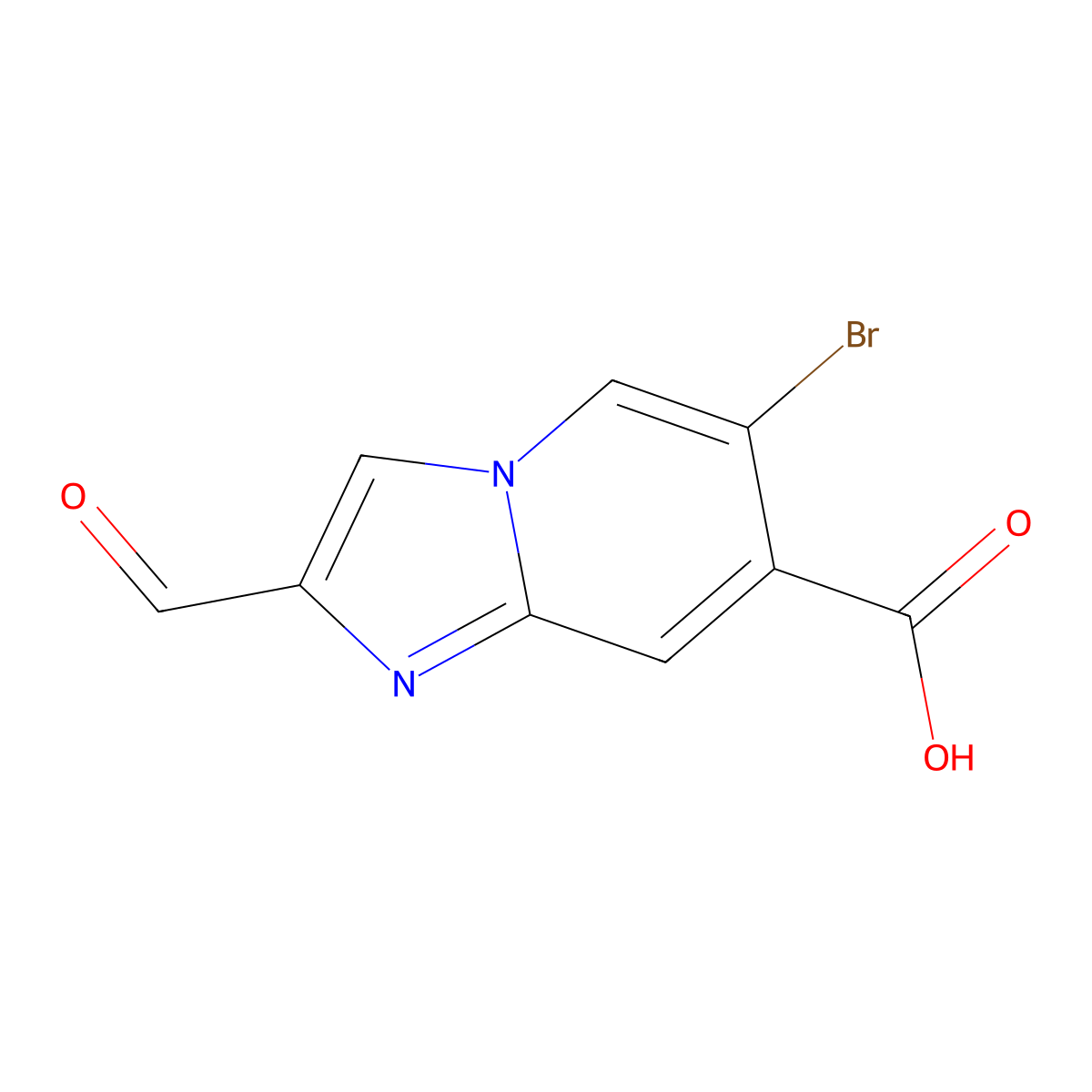 6-Bromo-2-formylimidazo[1,2-a]pyridine-7-carboxylic acid molecular structure, CAS 1784291-82-2
