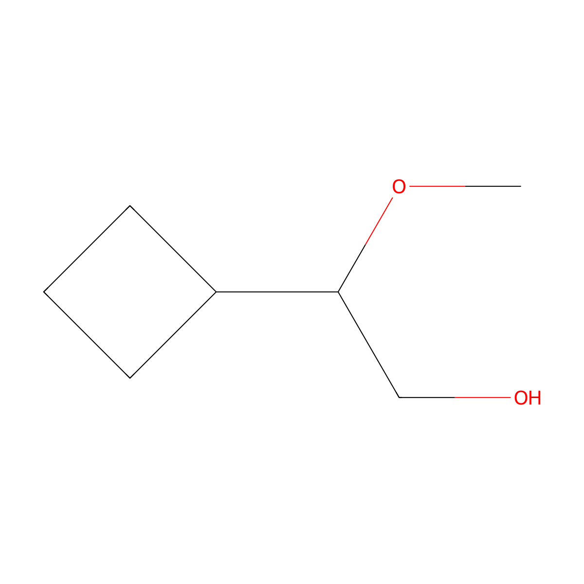 2-Cyclobutyl-2-methoxyethan-1-ol molecular structure, CAS 1784292-75-6