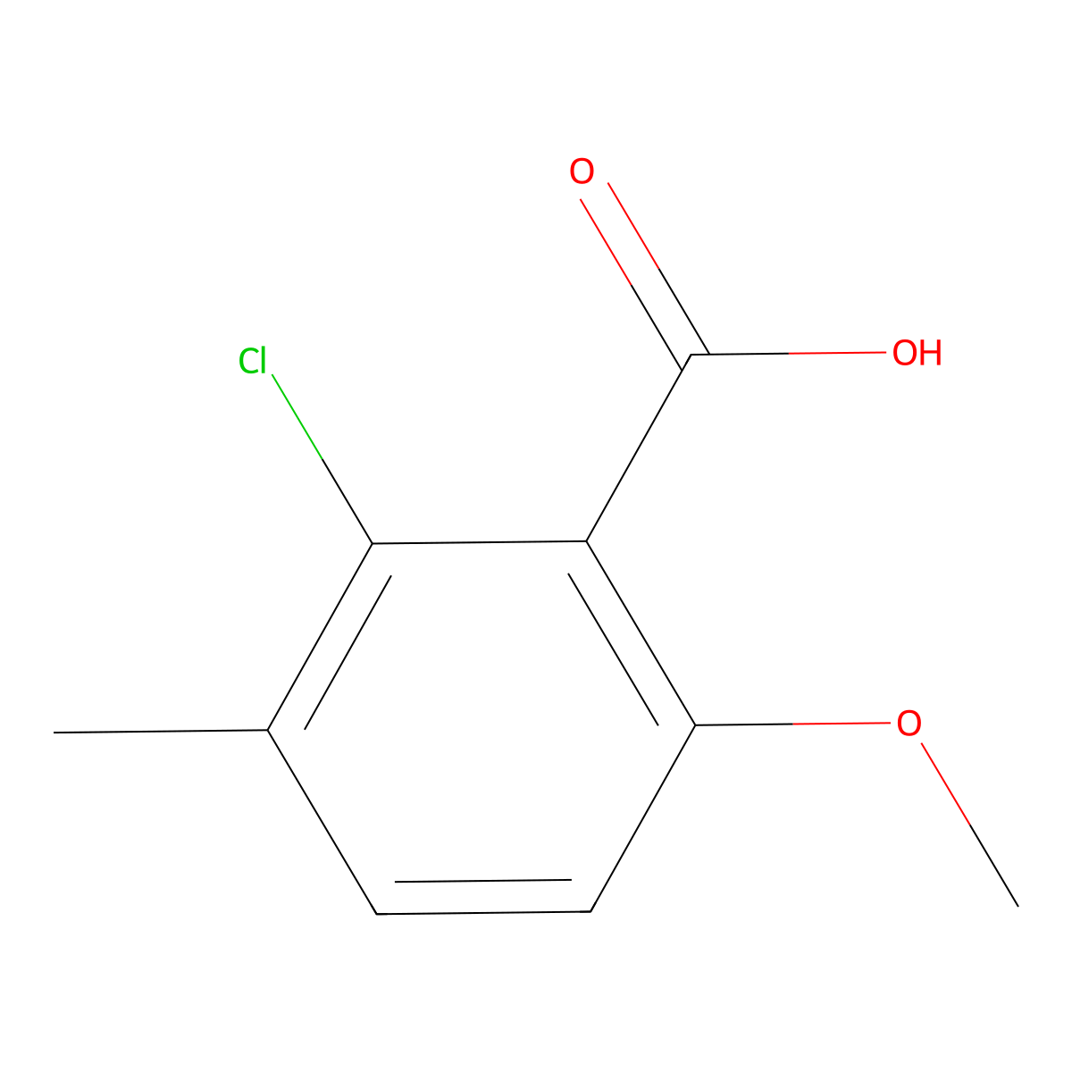 2-Chloro-6-methoxy-3-methylbenZoic acid molecular structure, CAS 1784293-83-9