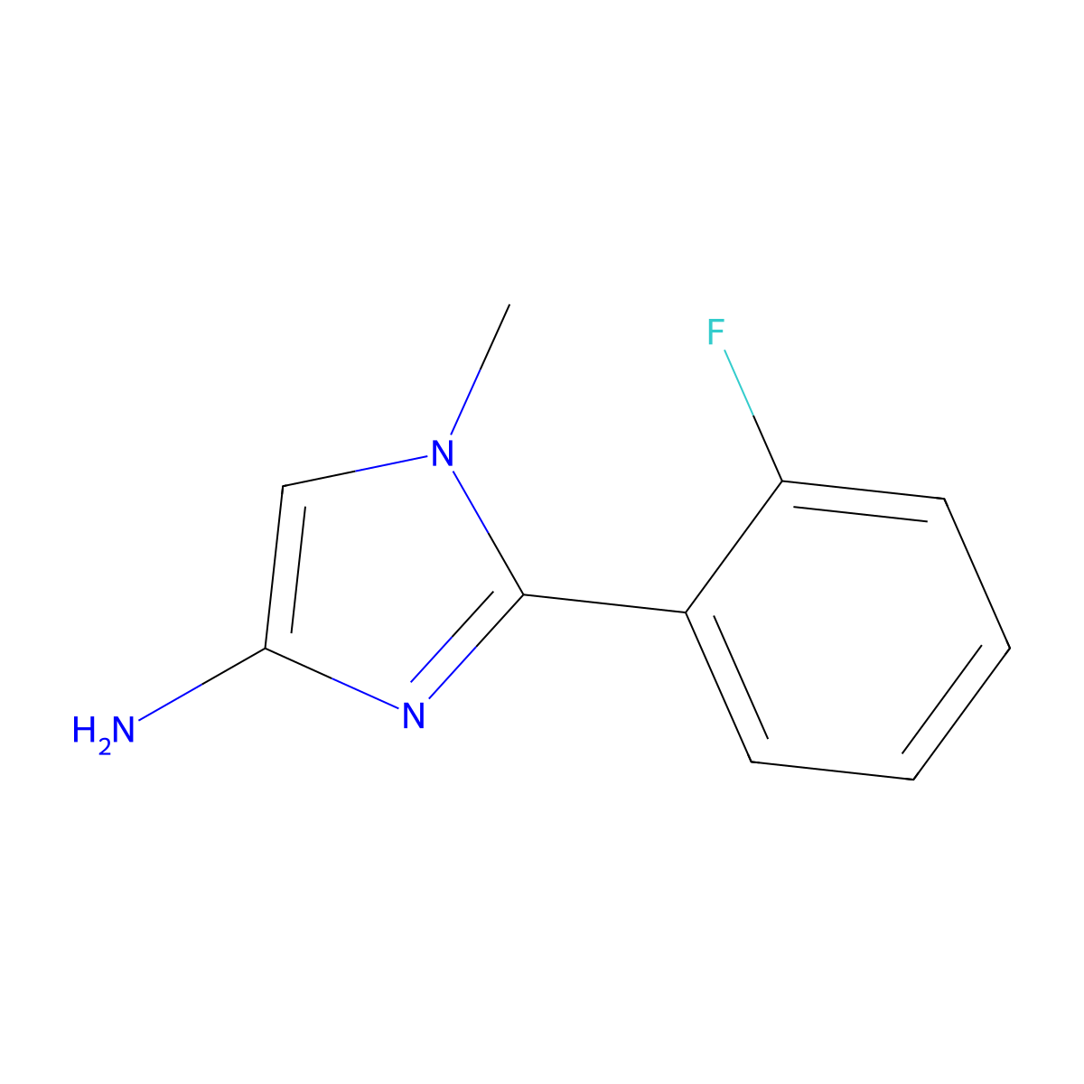 2-(2-fluorophenyl)-1-methyl-1H-imidazol-4-amine molecular structure, CAS 1784294-70-7