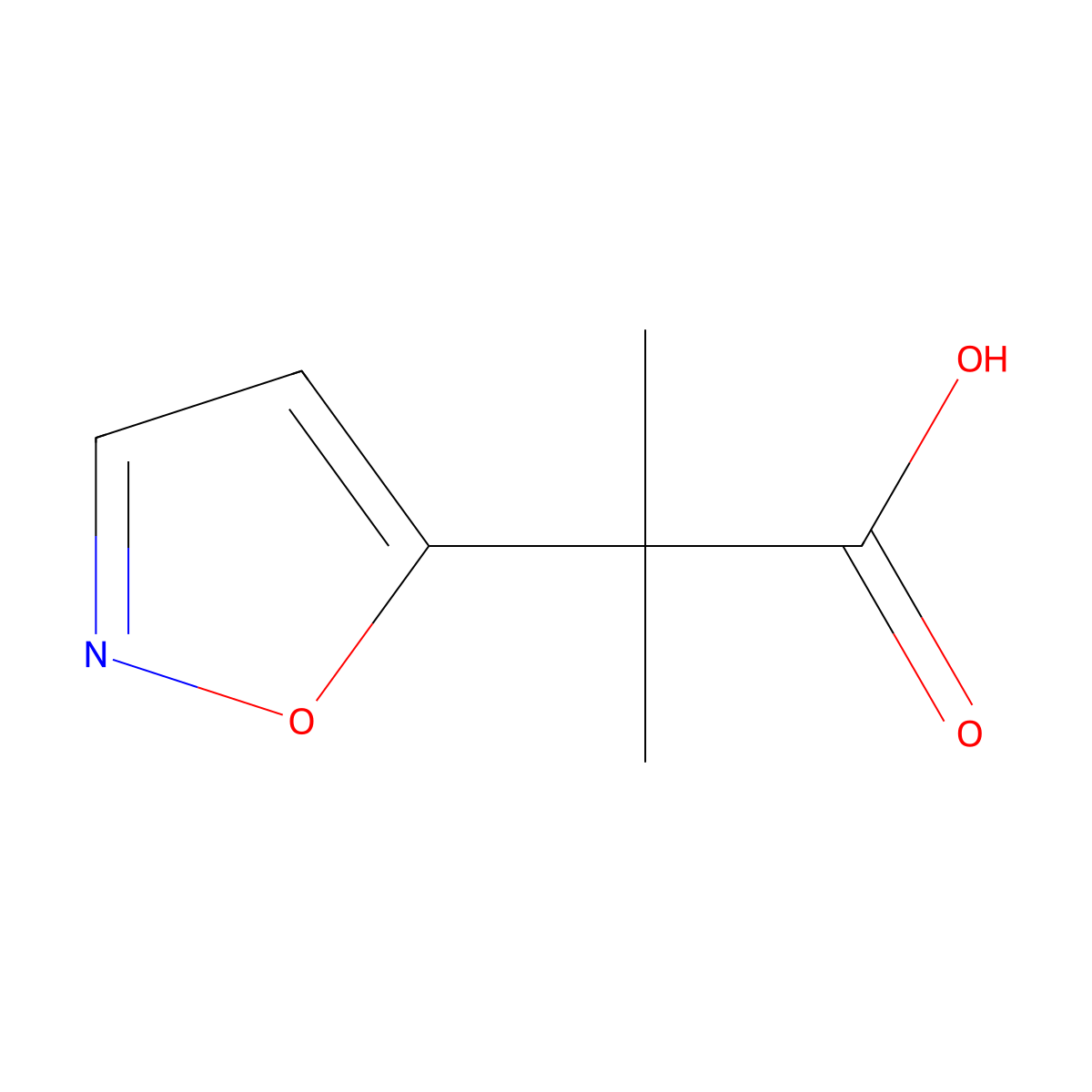 2-Methyl-2-(1,2-oxazol-5-yl)propanoic acid molecular structure, CAS 1784298-21-0