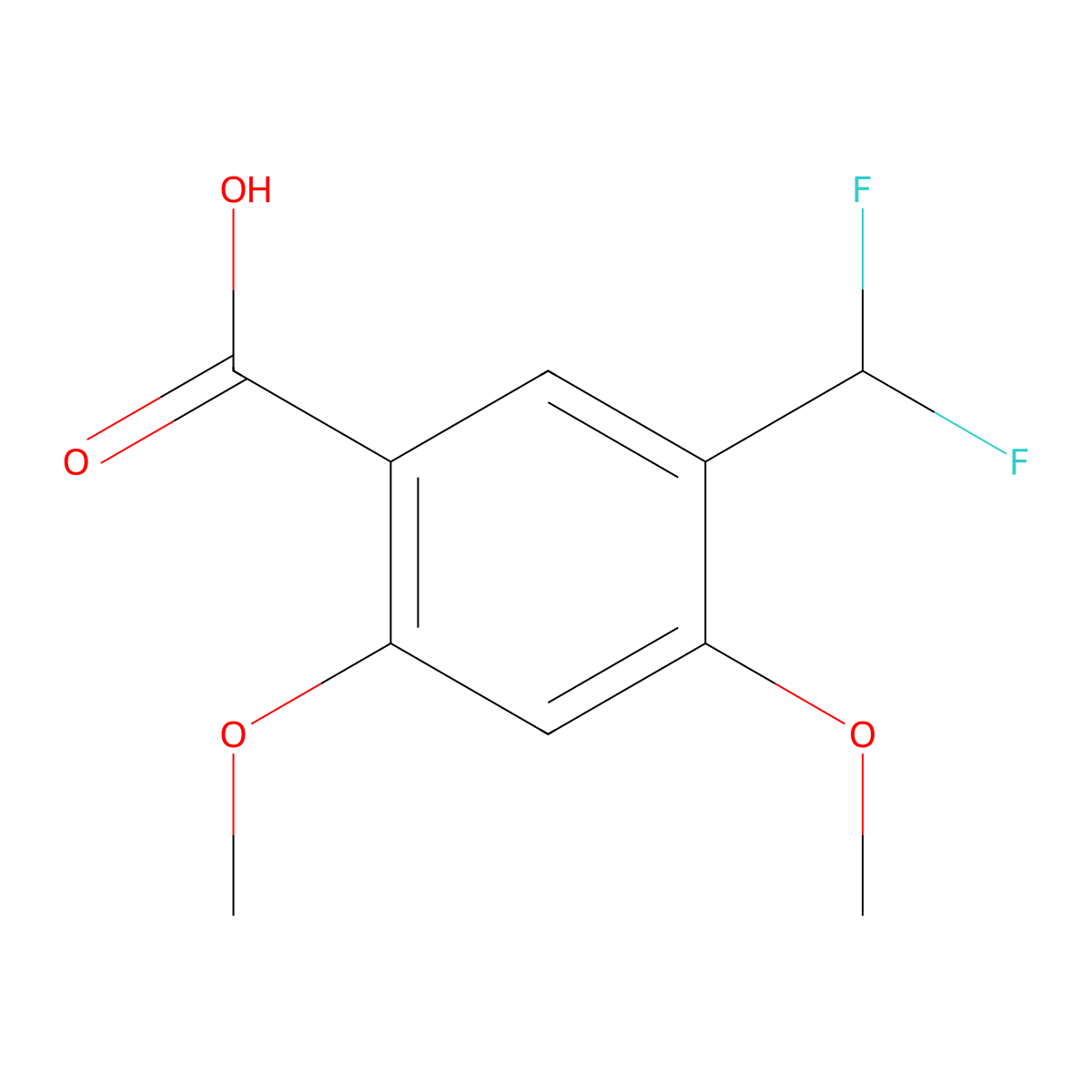5-(Difluoromethyl)-2,4-dimethoxybenzoic acid molecular structure, CAS 1784298-52-7