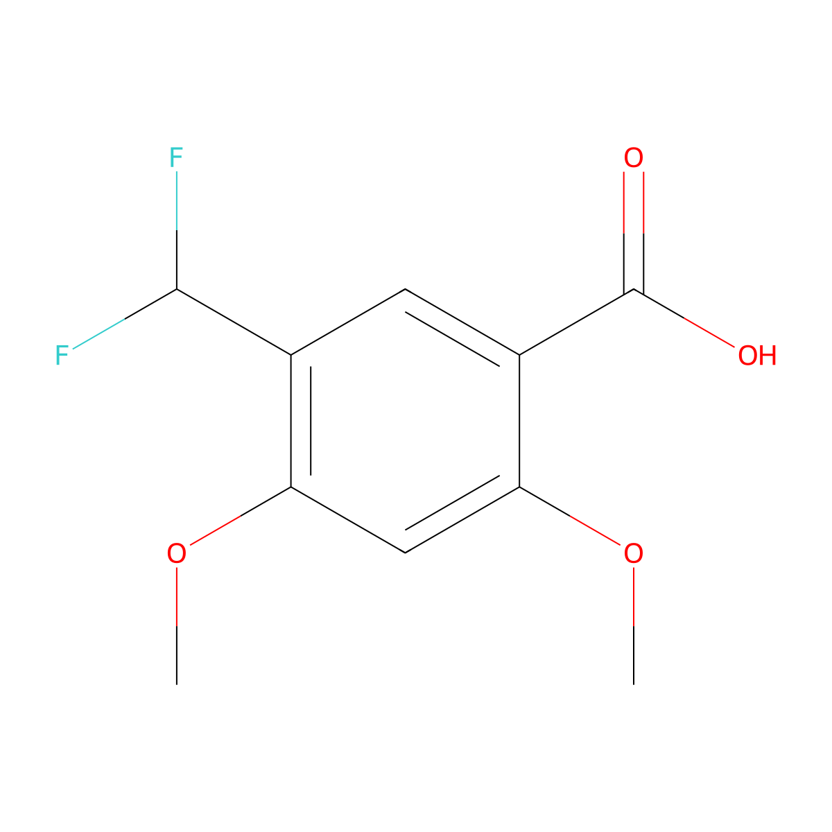 5-(Difluoromethyl)-2,4-dimethoxybenzoic acid molecular structure, CAS 1784298-52-7