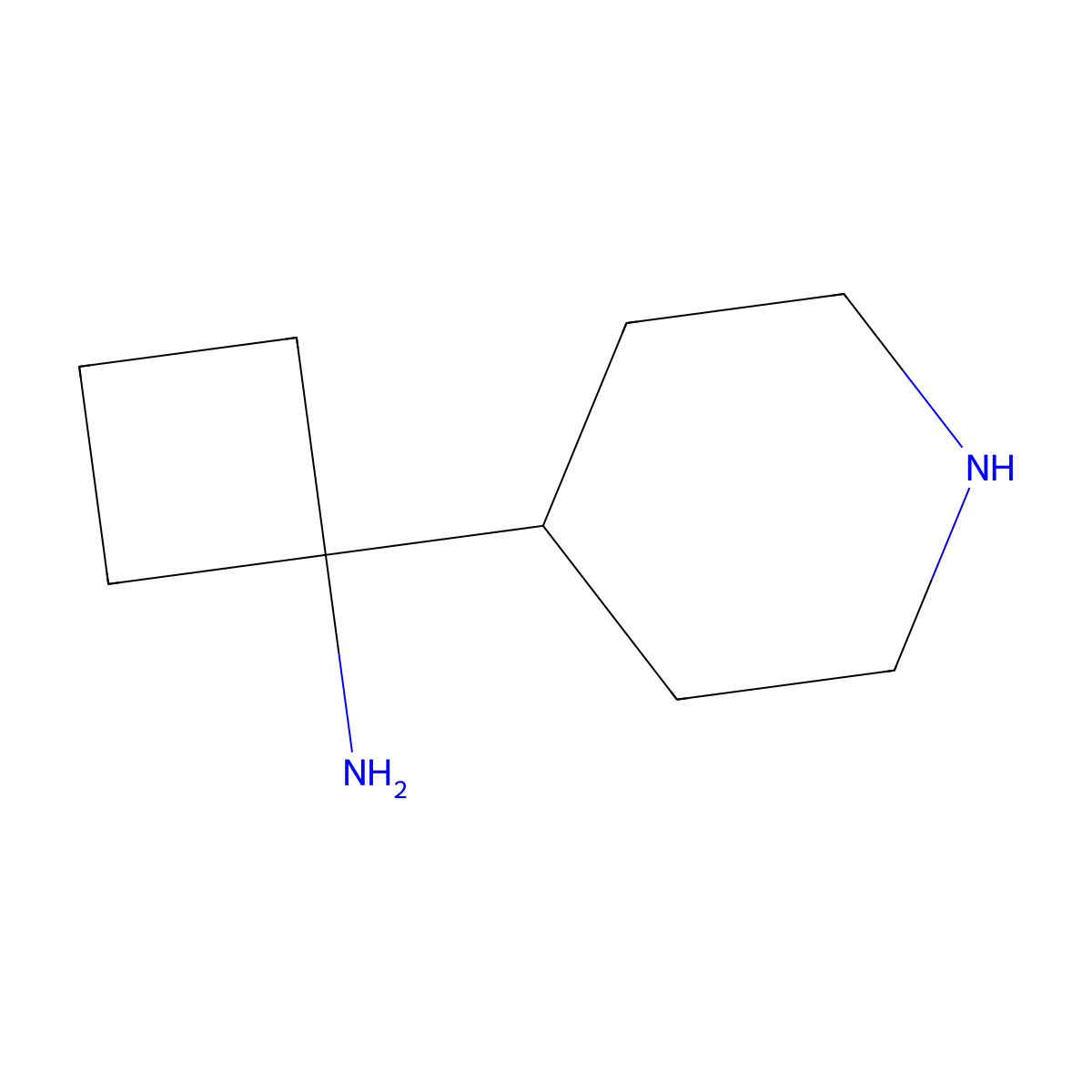 1-(Piperidin-4-yl)cyclobutan-1-amine molecular structure, CAS 1784299-61-1