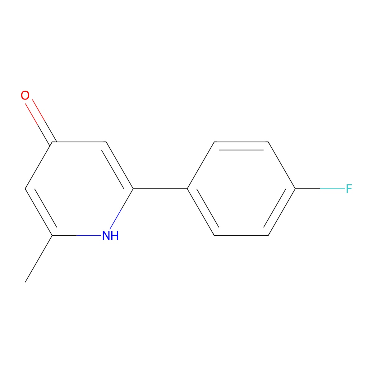 2-(4-Fluorophenyl)-6-methylpyridin-4(1H)-one molecular structure, CAS 178430-08-5