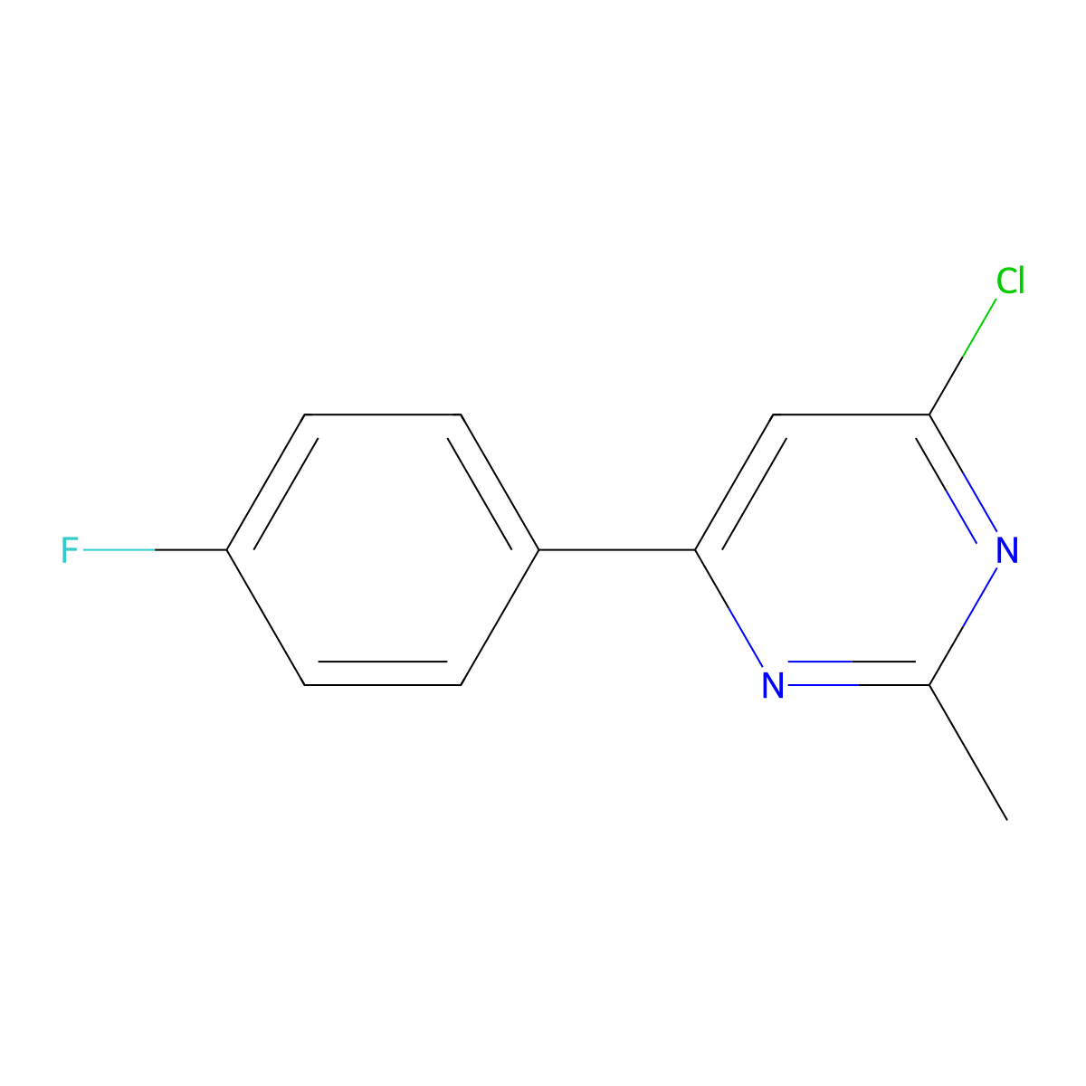 4-Chloro-6-(4-fluorophenyl)-2-methylpyrimidine molecular structure, CAS 178430-13-2