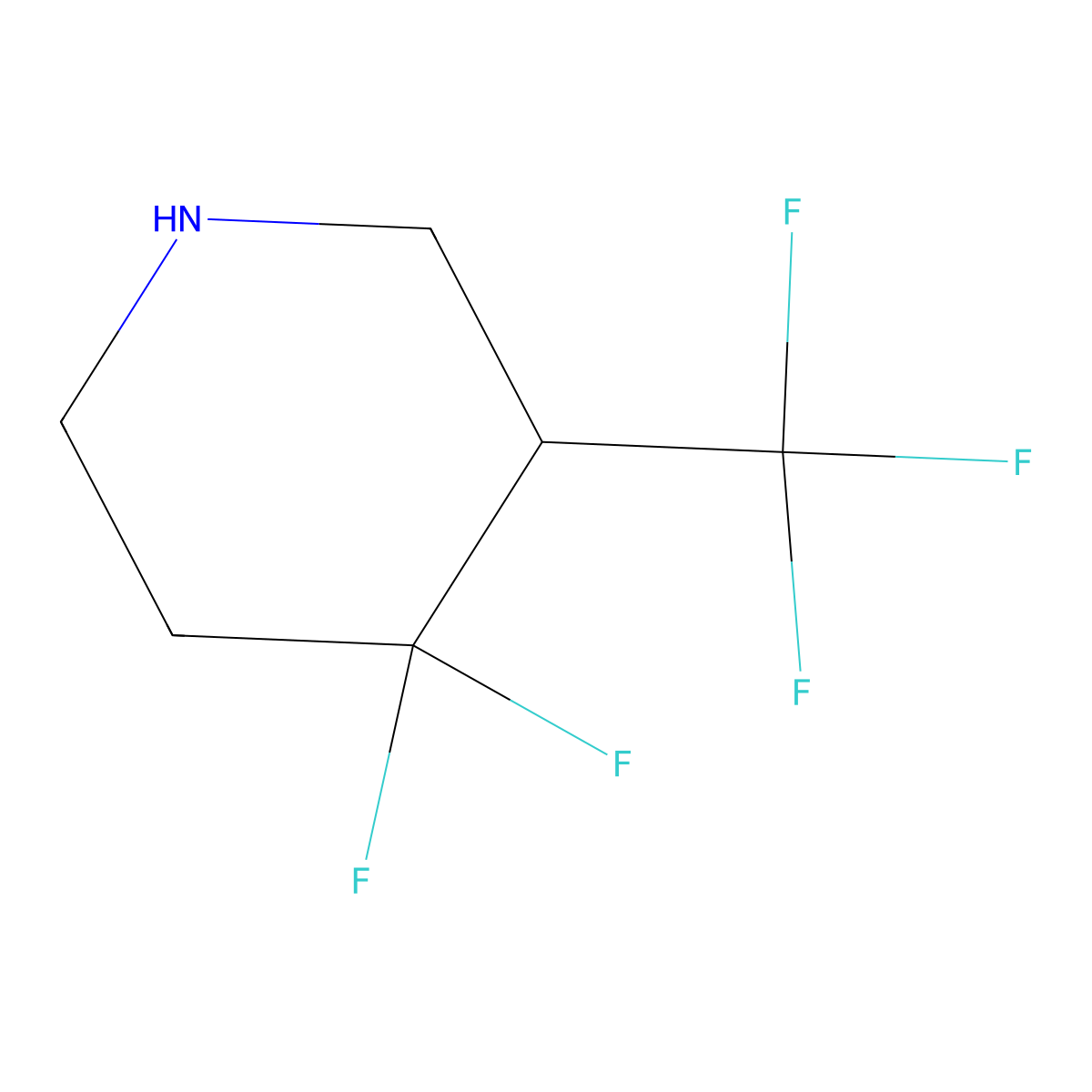 4,4-Difluoro-3-(trifluoromethyl)piperidine molecular structure, CAS 1784301-94-5