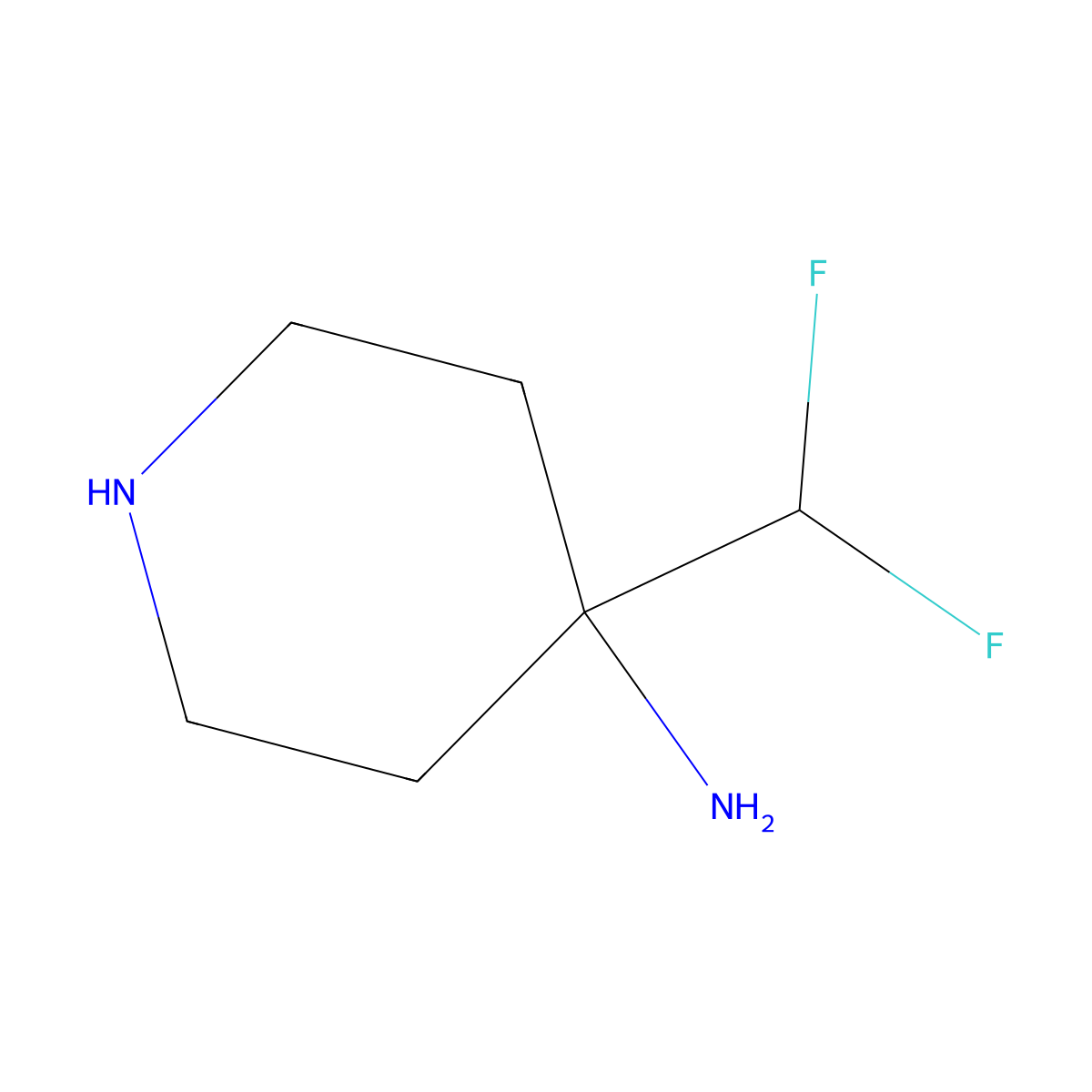 4-(Difluoromethyl)piperidin-4-amine molecular structure, CAS 1784303-11-2
