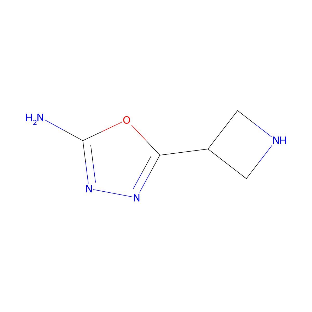 5-(Azetidin-3-yl)-1,3,4-oxadiazol-2-amine molecular structure, CAS 1784304-49-9