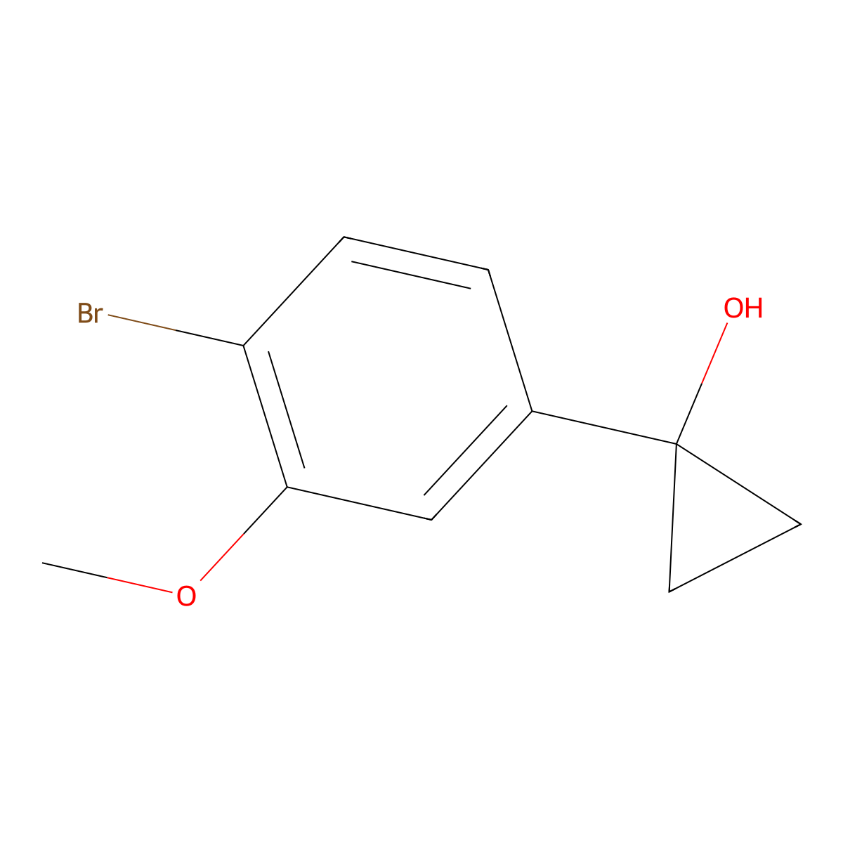 1-(4-Bromo-3-methoxyphenyl)cyclopropan-1-ol molecular structure, CAS 1784304-54-6