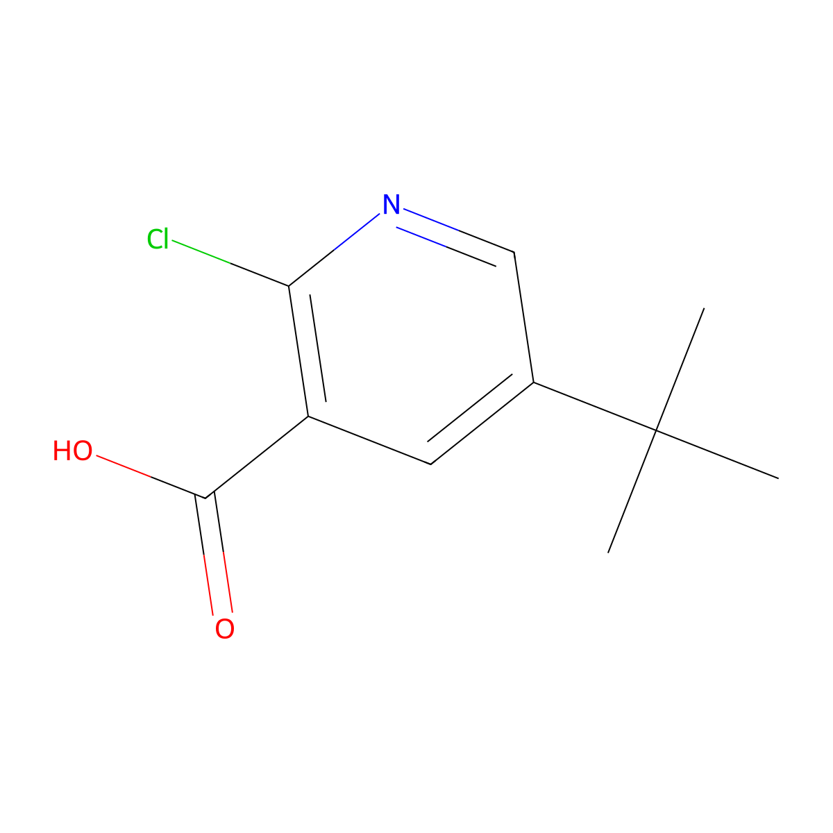 5-Tert-butyl-2-chloropyridine-3-carboxylic acid molecular structure, CAS 1784306-92-8
