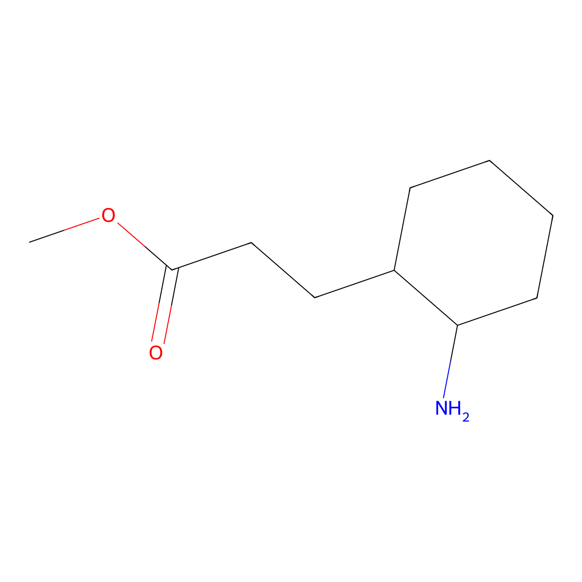 Methyl 3-(2-aminocyclohexyl)propanoate molecular structure, CAS 1784307-48-7