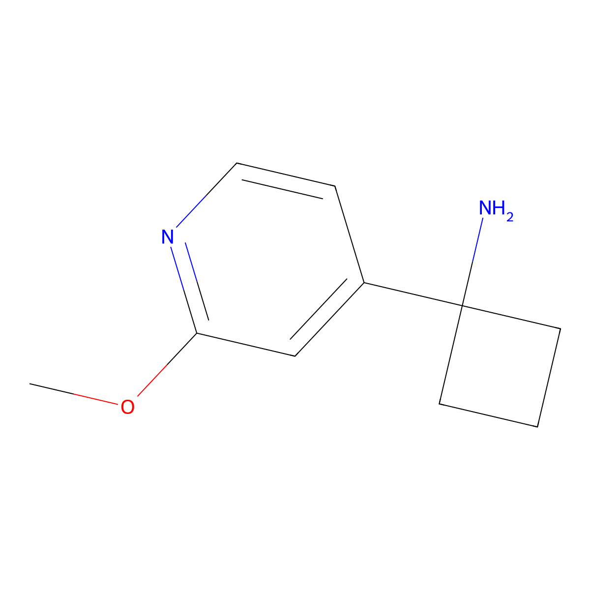 1-(2-Methoxypyridin-4-yl)cyclobutan-1-amine molecular structure, CAS 1784308-20-8