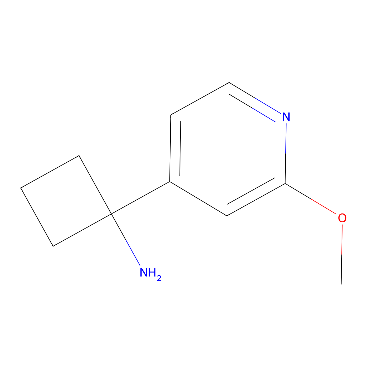 1-(2-Methoxypyridin-4-yl)cyclobutan-1-amine molecular structure, CAS 1784308-20-8