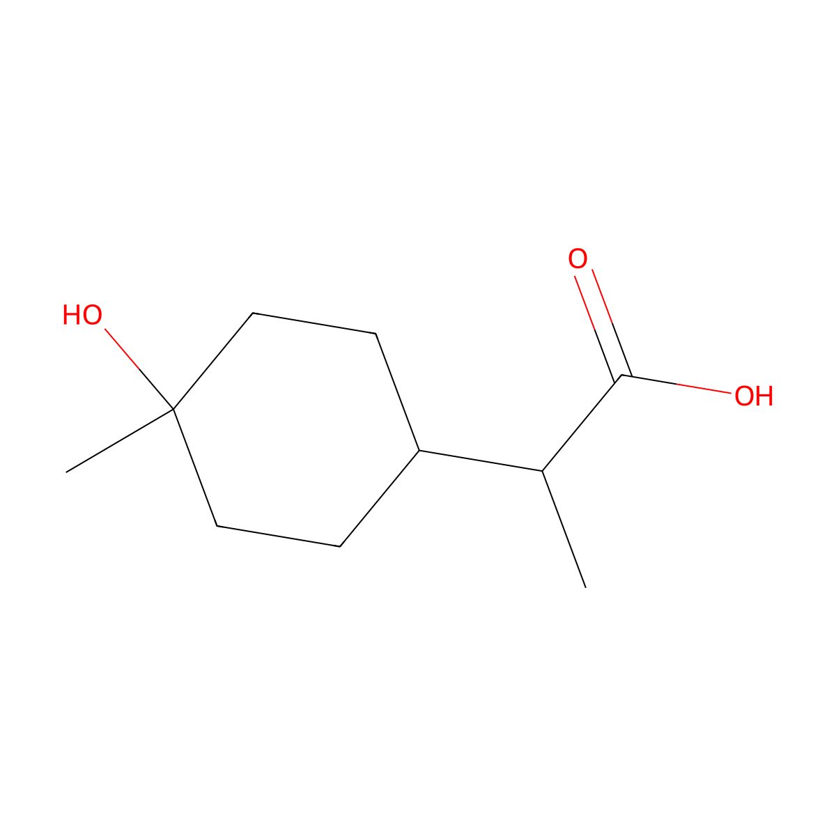 2-(4-Hydroxy-4-methylcyclohexyl)propanoic acid molecular structure, CAS 1784308-51-5