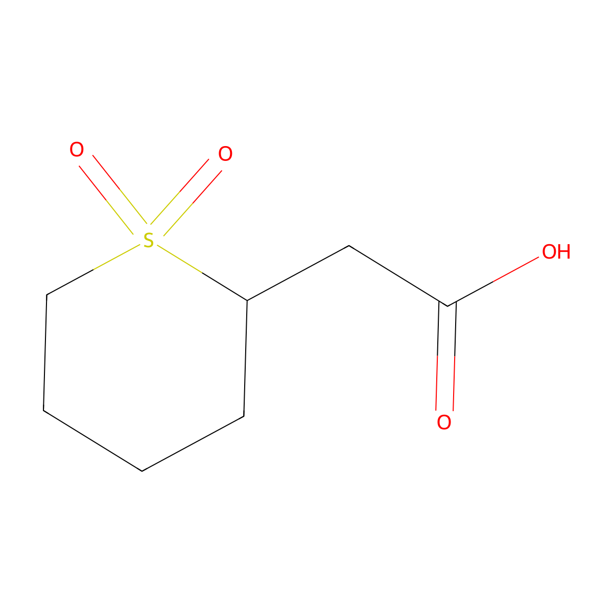2-(1,1-Dioxo-1lambda6-thian-2-yl)acetic acid molecular structure, CAS 1784315-56-5