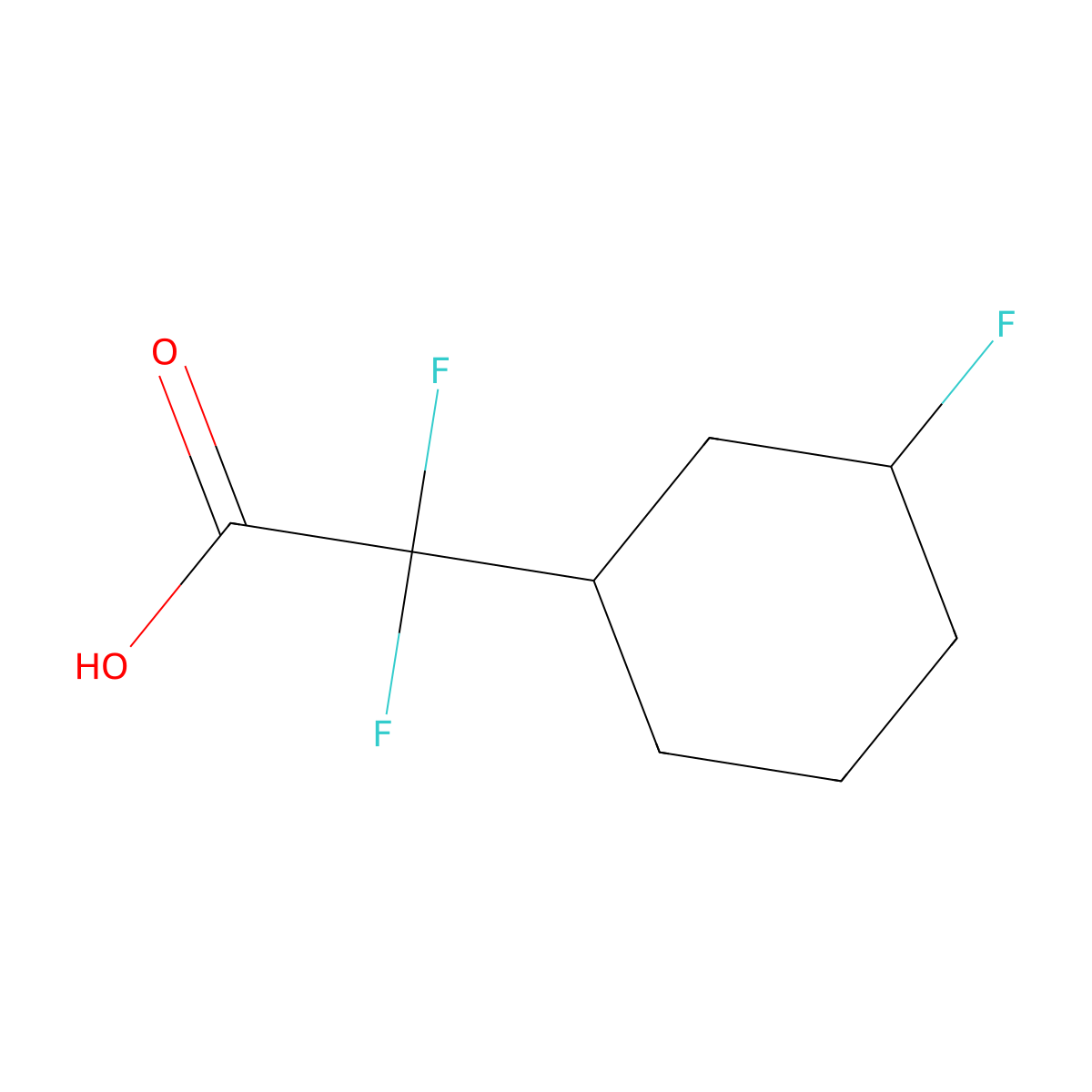 2,2-Difluoro-2-(3-fluorocyclohexyl)acetic acid molecular structure, CAS 1784317-33-4
