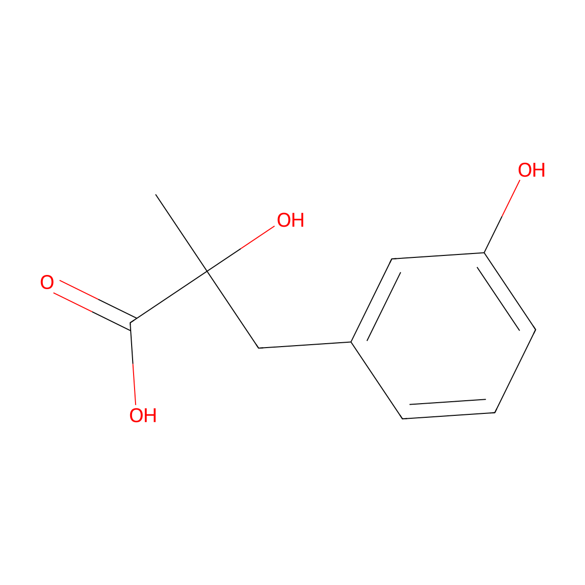 2-Hydroxy-3-(3-hydroxyphenyl)-2-methylpropanoic acid molecular structure, CAS 1784317-66-3
