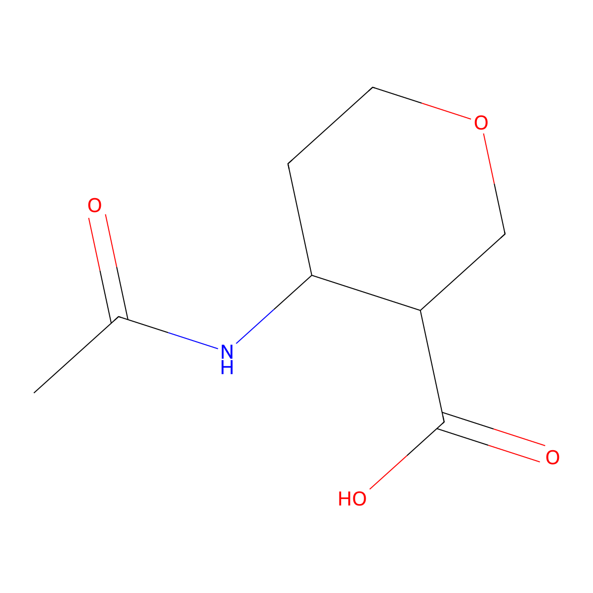 4-Acetamidooxane-3-carboxylic acid molecular structure, CAS 1784319-67-0