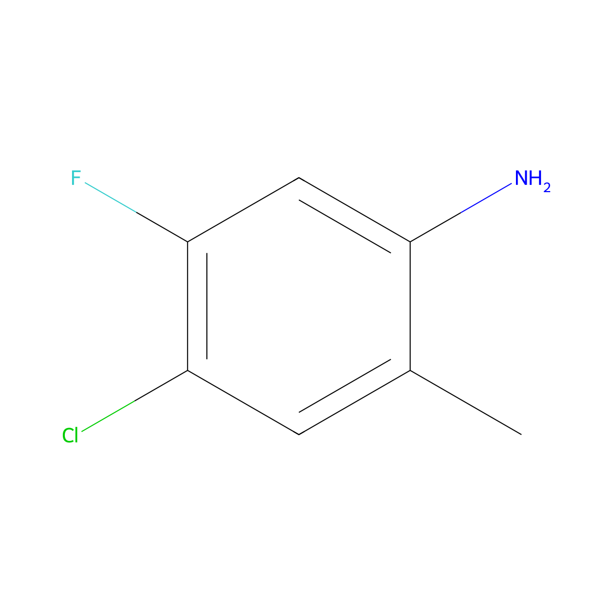 4-Chloro-5-fluoro-2-methylaniline molecular structure, CAS 1784319-92-1