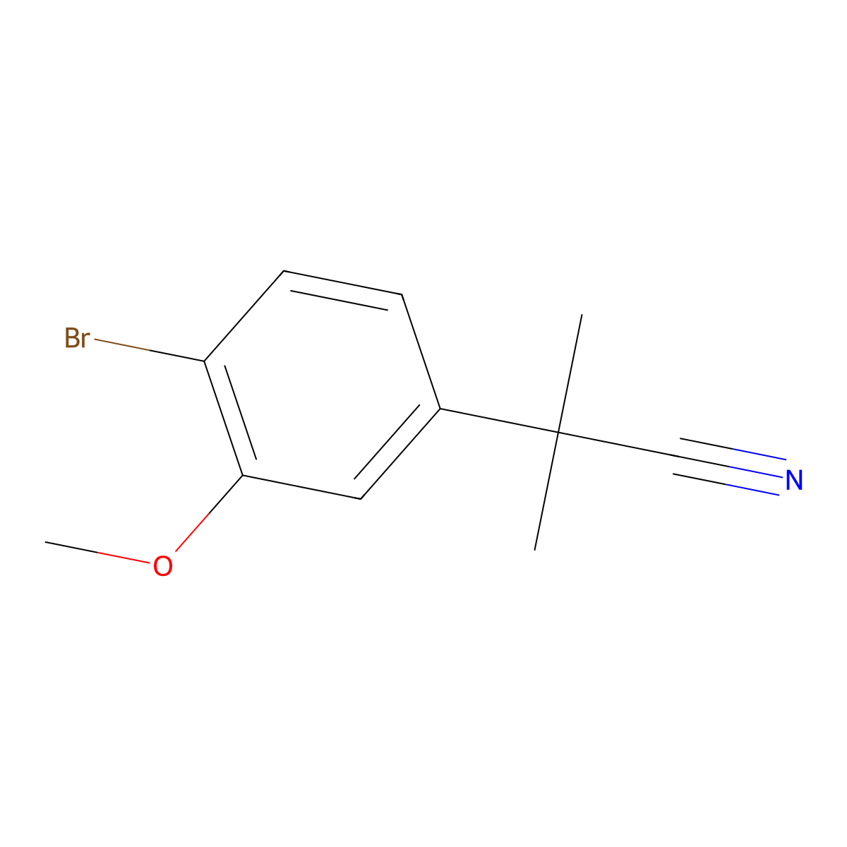2-(4-Bromo-3-methoxyphenyl)-2-methylpropanenitrile molecular structure, CAS 1784320-60-0
