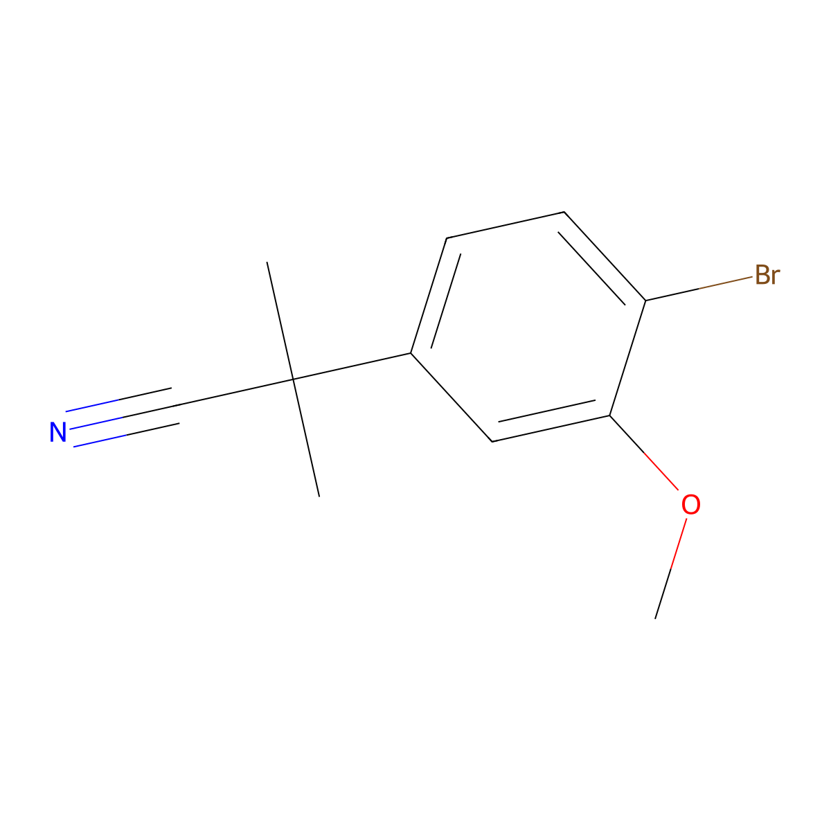 2-(4-Bromo-3-methoxyphenyl)-2-methylpropanenitrile molecular structure, CAS 1784320-60-0