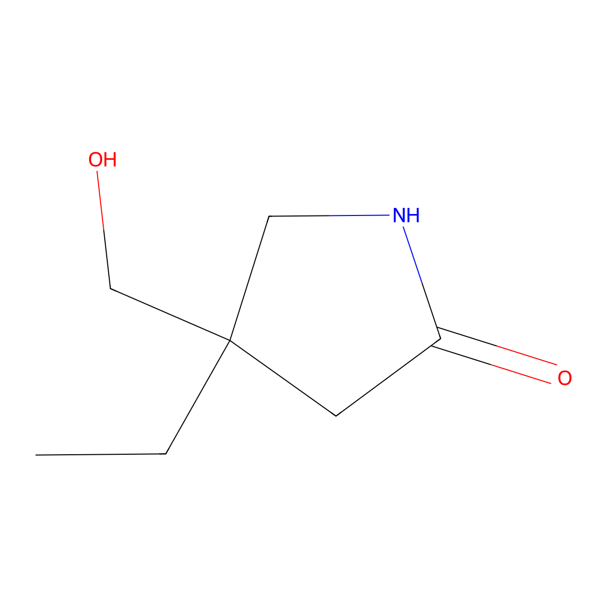 4-Ethyl-4-(hydroxymethyl)pyrrolidin-2-one molecular structure, CAS 1784320-98-4