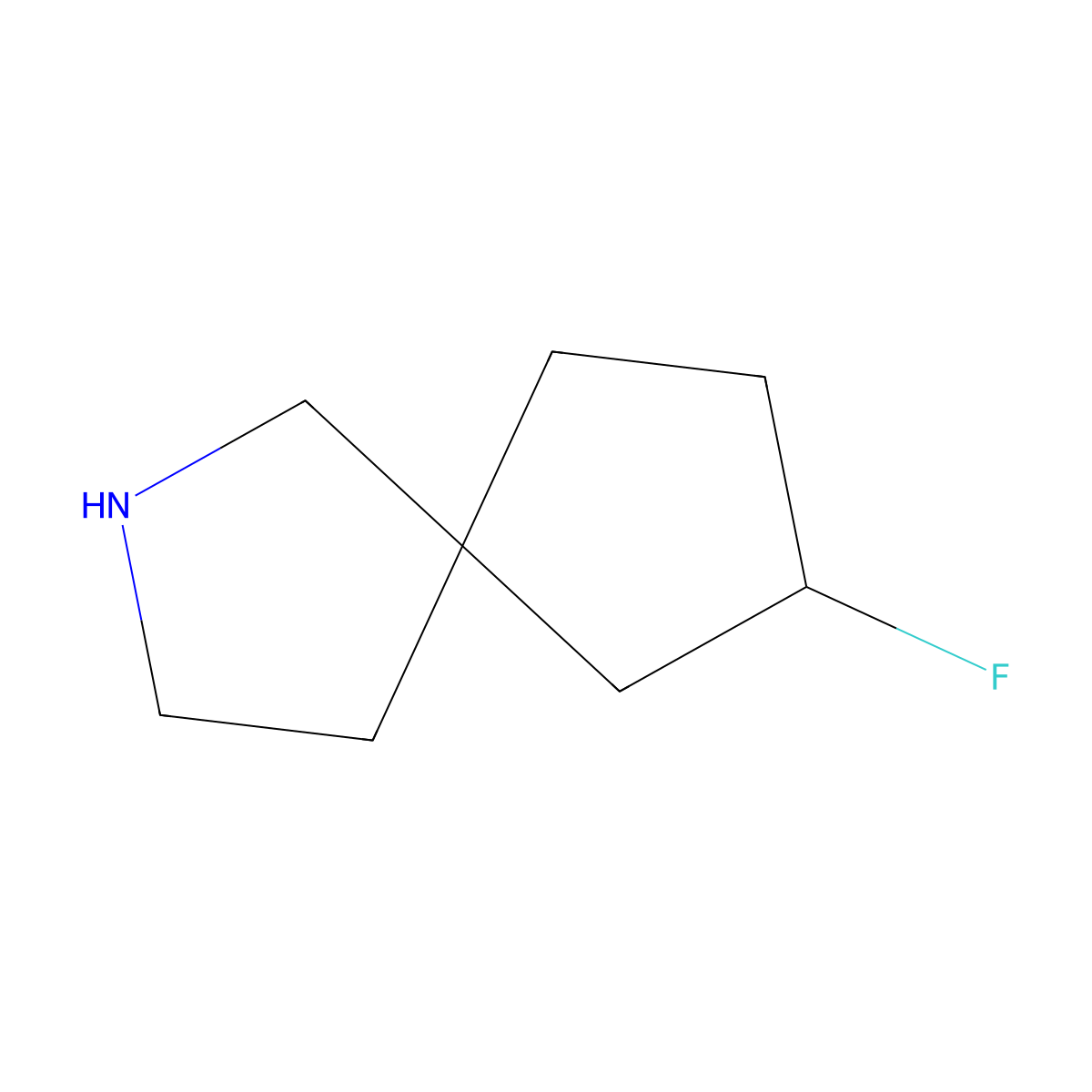 7-Fluoro-2-azaspiro[4.4]nonane molecular structure, CAS 1784321-03-4