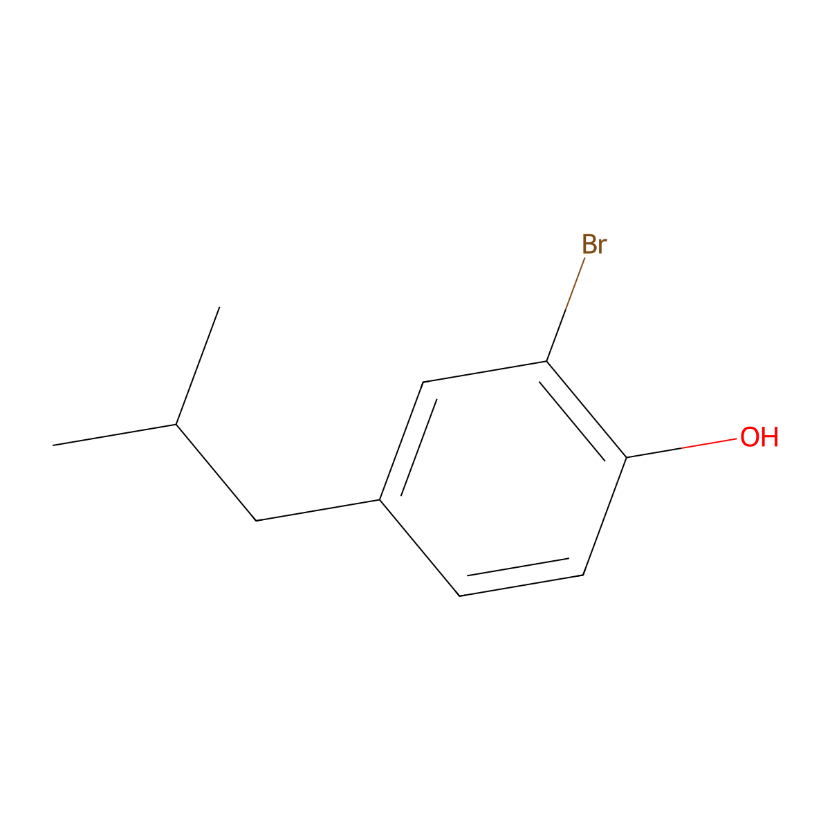 2-Bromo-4-isobutylphenol molecular structure, CAS 1784321-56-7