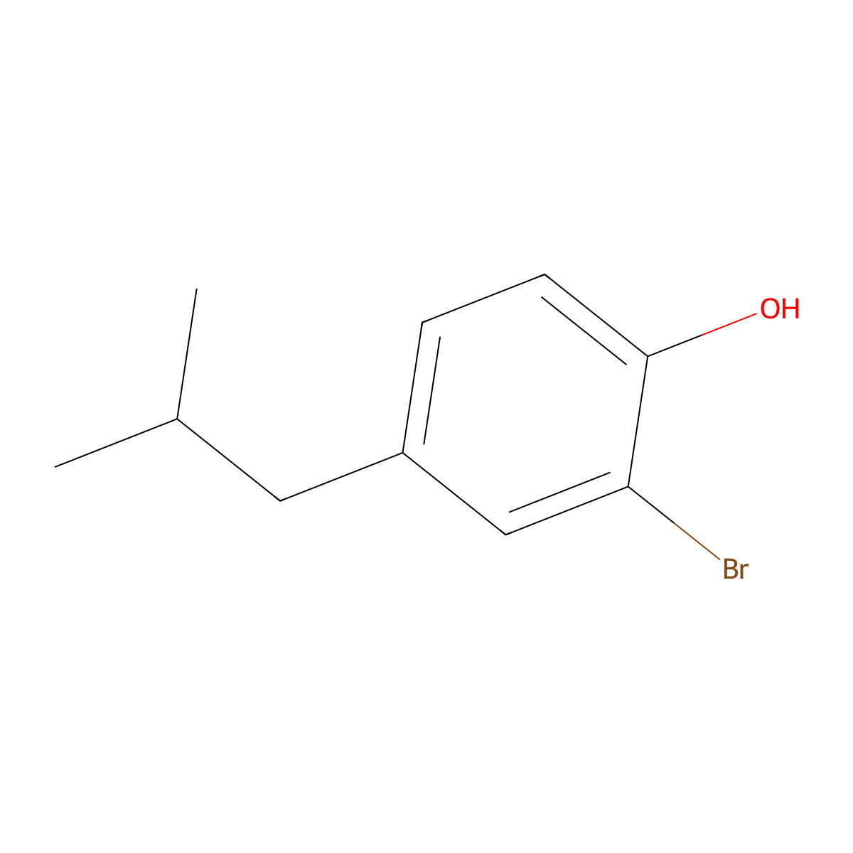 2-Bromo-4-isobutylphenol molecular structure, CAS 1784321-56-7