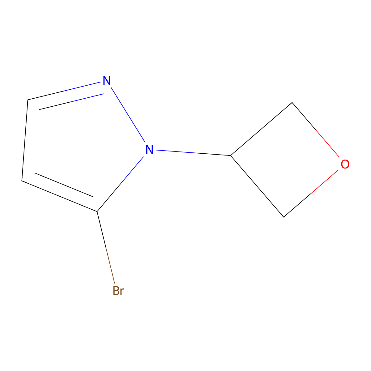 5-bromo-1-(oxetan-3-yl)-1H-pyrazole molecular structure, CAS 1784322-48-0