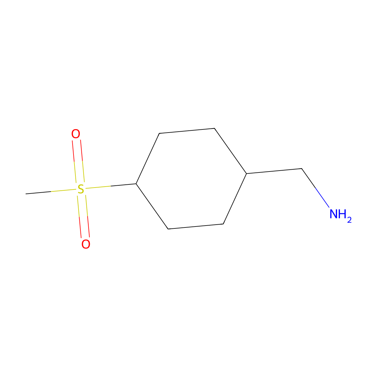 (4-Methanesulfonylcyclohexyl)methanamine molecular structure, CAS 1784322-60-6