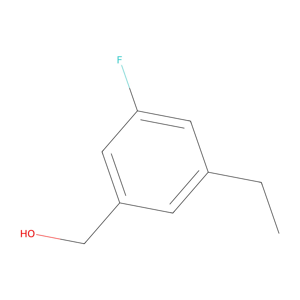 (3-Ethyl-5-fluorophenyl)methanol molecular structure, CAS 1784323-40-5