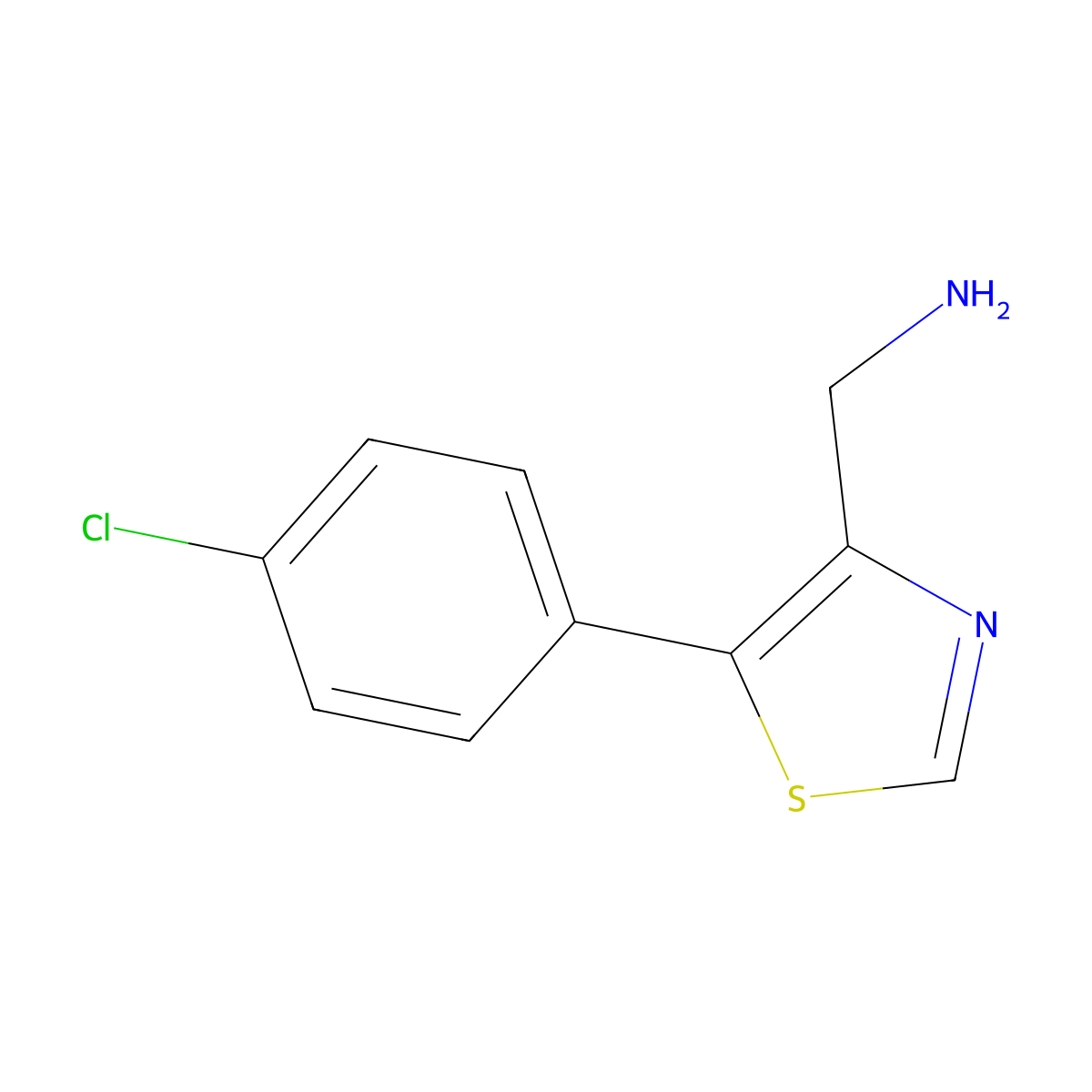 1-[5-(4-Chlorophenyl)-1,3-thiazol-4-yl]methanamine molecular structure, CAS 1784327-08-7