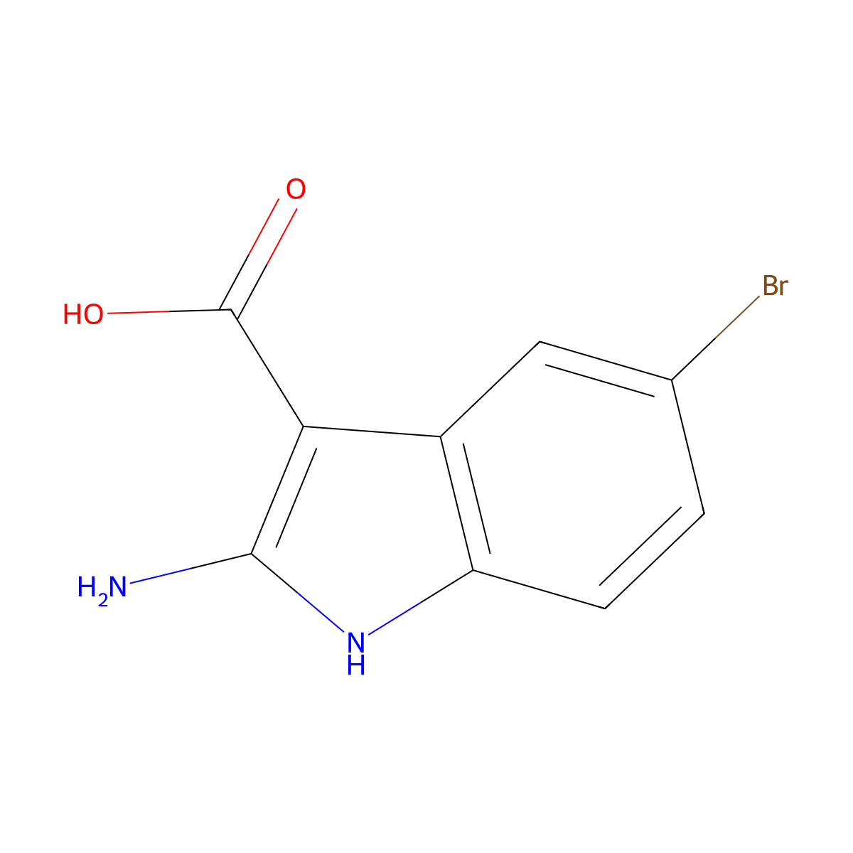 2-Amino-5-bromo-1H-indole-3-carboxylic acid molecular structure, CAS 1784331-41-4