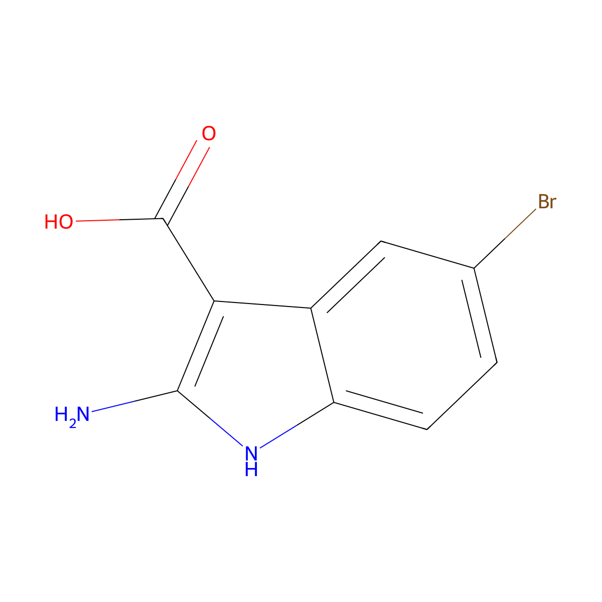 2-Amino-5-bromo-1H-indole-3-carboxylic acid molecular structure, CAS 1784331-41-4