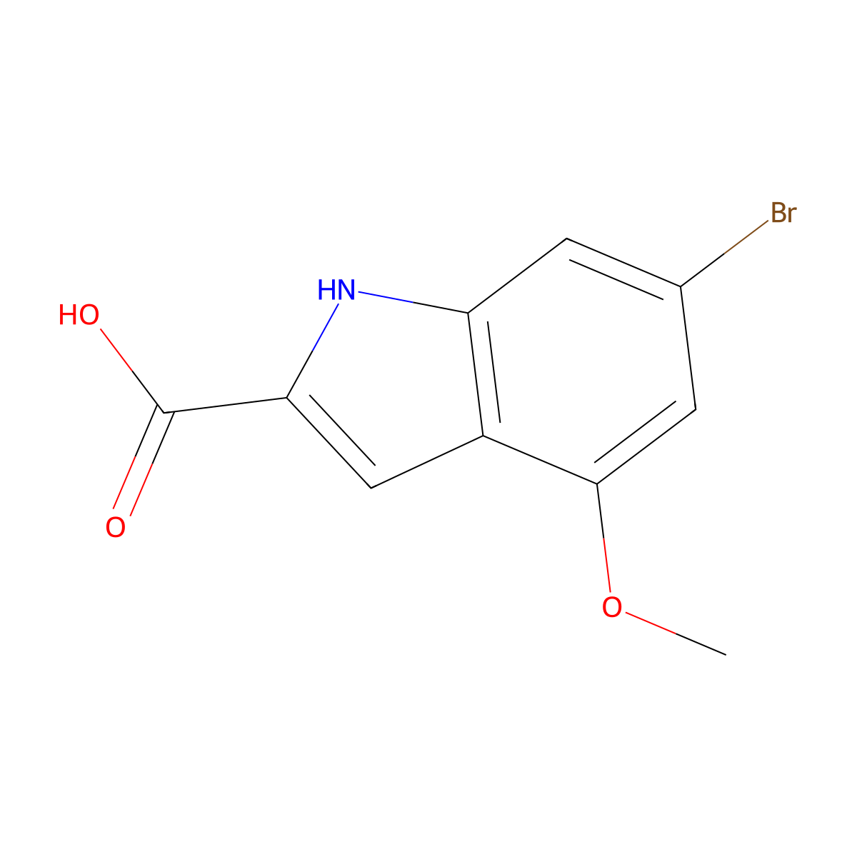 6-bromo-4-methoxy-1H-indole-2-carboxylic acid molecular structure, CAS 1784332-48-4