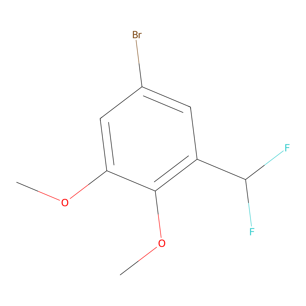 5-Bromo-1-(difluoromethyl)-2,3-dimethoxybenzene molecular structure, CAS 1784334-32-2
