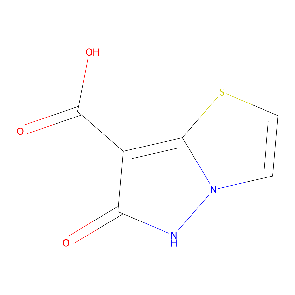6-oxo-5H,6H-pyrazolo[3,2-b][1,3]thiazole-7-carboxylic acid molecular structure, CAS 1784334-66-2